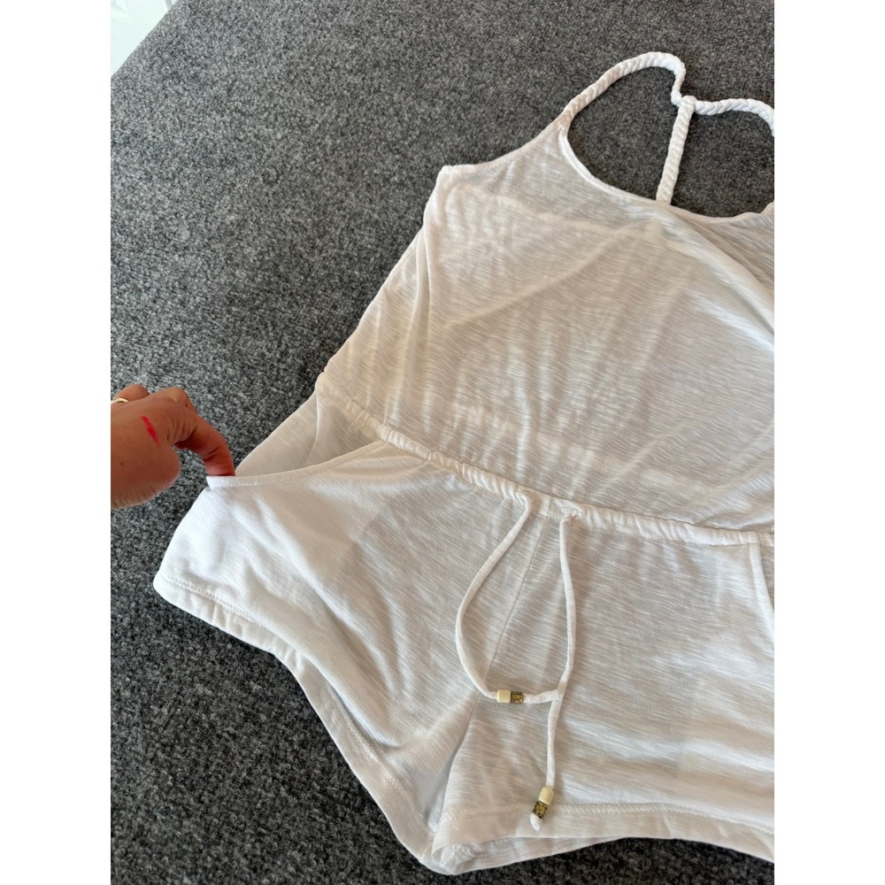 BECCA by Rebecca Virtue Breezy Basic White Romper Swim Cover-Up SZ M - Picture 8 of 13